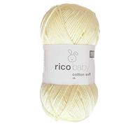 Rico Baby Cotton Soft dk Farbe 71 pastellgelb, weiche Babywolle, Baumwollmischgarn zum Stricken & Häkeln