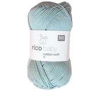 Rico Baby Cotton Soft dk Farbe 74 efeu, weiche Babywolle, Baumwollmischgarn zum Stricken & Häkeln