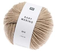 Rico Baby Merino dk Farbe 03 beige, Babywolle reine Merinowolle zum Stricken oder Häkeln