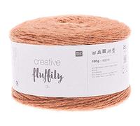 Rico Creative Bobbel mit Glitzer, Fluffily dk Farbe 003, 150g Wolle mit Glitzerfaden, ca. 420m Glitzergarn zum Stricken oder Häkeln