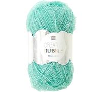 Rico Design Rico Creative Bubble Schwammgarn 50g 90m Nadelstärke 2-3 Ganzjährig Waschbar bis 60°C 100% Polyester Ideal für kreative Projekte Aqua