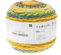 Rico Creative Chic-Unique, Farbverlaufswolle zum Häkeln oder Stricken, Bobbel Wolle Farbverlauf (004)