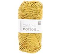 Rico Creative Cotton aran Fb. 26 curry, Baumwollgarn zum Stricken und Häkeln, Häkelwolle