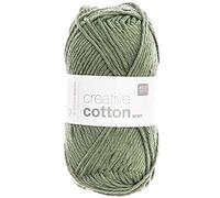 Rico Creative Cotton aran Fb. 66 efeu, Baumwollgarn zum Stricken und Häkeln, Häkelwolle