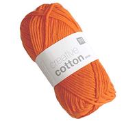 Rico Creative Cotton Aran Häkelgarn 85 m Lauflänge/Knäuel (Fb. 74 orange)