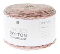 Rico Creative Cotton Camouflage 200g 580m | Bobbel Farbverlaufsgarn Baumwollmischgarn | Sommerwolle zum Stricken und Häkeln (02 rose garden)