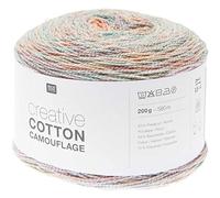 Rico Creative Cotton Camouflage 200g 580m | Bobbel Farbverlaufsgarn Baumwollmischgarn | Sommerwolle zum Stricken und Häkeln (06 pebble beach)