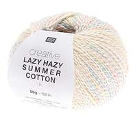 Rico Creative Lazy Hazy Summer Cotton # 001, buntes Baumwollmischgarn zum Stricken oder Häkeln