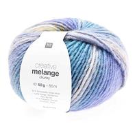 Rico Creative Melange Chunky, dicke Farbverlaufswolle Nadelstärke 6-7 mm zum Stricken oder Häkeln (067 gelb türkis)
