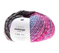 Rico Creative Melange Chunky, dicke Farbverlaufswolle Nadelstärke 6-7 mm zum Stricken oder Häkeln (061 lila pink)