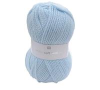 Rico Creative Soft Wool Aran Fb. 015 - hellblau, 100g weiche, Pflegeleichte Wolle blau zum Stricken und Häkeln, für Nadelstärke 5 mm