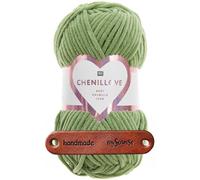 Rico Design 100g Creative Chenillove 21 grün Premium Wolle superweiches Chenillegarn für Stricken & Häkeln von Decken Kissen Amigurumi Babyprojekten und Wohnaccessoires mit mySearose Label