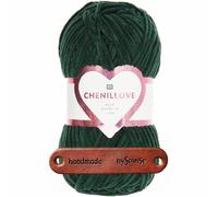 Rico Design 100g Creative Chenillove 25 tanne Premium Wolle superweiches Chenillegarn für Stricken & Häkeln von Decken Kissen Amigurumi Babyprojekten und Wohnaccessoires mit mySearose Label