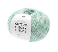 Rico Design 100g Creative Cotton Flecky Fleece dk - Farbe: 12 - türkis - einfarbiger Flausch in den bedruckte Baumwollfäden hineingearbeitet sind