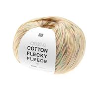 Rico Design 100g Creative Cotton Flecky Fleece dk - Farbe: 14 - orange - einfarbiger Flausch in den bedruckte Baumwollfäden hineingearbeitet sind