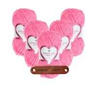 Rico Design 250g CREATIVE CHENILLOVE NEON Premium Wolle ultraweiches Chenillegarn in leuchtenden Neonfarben für Stricken & Häkeln mit mySearose Label