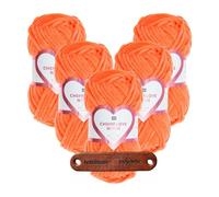 Rico Design 250g CREATIVE CHENILLOVE NEON Premium Wolle ultraweiches Chenillegarn in leuchtenden Neonfarben für Stricken & Häkeln mit mySearose Label