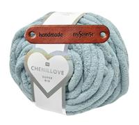 Rico Design 300g CHENILLOVE SUPER BIG AQUA Premium Wolle superchunky Chenillegarn für Armstricken, Haustierbetten & Deko, superweich flauschig mit mySearose Label