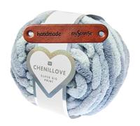 Rico Design 300g CHENILLOVE SUPER BIG PRINT BLAU Premium Wolle Superchunky mehrfarbige Chenillegarn für Armstricken, Haustierbetten & Deko, superweich flauschig mit mySearose Label