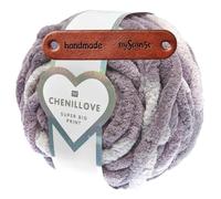 Rico Design 300g CHENILLOVE SUPER BIG PRINT LILA Premium Wolle Superchunky mehrfarbige Chenillegarn für Armstricken, Haustierbetten & Deko, superweich flauschig mit mySearose Label