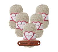Rico Design 5 x 100g Creative Chenillove 02 natur Premium Wolle superweiches Chenillegarn für Stricken & Häkeln von Decken Kissen Amigurumi Babyprojekten und Wohnaccessoires mit mySearose Label