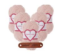 Rico Design 5 x 100g Creative Chenillove 05 rosa Premium Wolle superweiches Chenillegarn für Stricken & Häkeln von Decken Kissen Amigurumi Babyprojekten und Wohnaccessoires mit mySearose Label