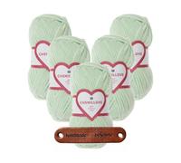 Rico Design 5 x 100g Creative Chenillove 09 mint Premium Wolle superweiches Chenillegarn für Stricken & Häkeln von Decken Kissen Amigurumi Babyprojekten und Wohnaccessoires mit mySearose Label