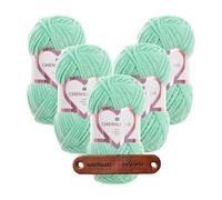 Rico Design 5 x 100g Creative Chenillove 18 aquamarin Premium Wolle superweiches Chenillegarn für Stricken & Häkeln von Decken Kissen Amigurumi Babyprojekten und Wohnaccessoires mit mySearose Label