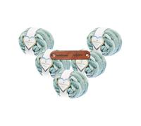 Rico Design 5 x 300g CHENILLOVE SUPER BIG PRINT AQUA Premium Wolle Superchunky mehrfarbige Chenillegarn für Armstricken, Haustierbetten & Deko, superweich flauschig mit mySearose Label