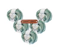 Rico Design 5 x 300g CHENILLOVE SUPER BIG PRINT EFEU Premium Wolle Superchunky mehrfarbige Chenillegarn für Armstricken, Haustierbetten & Deko, superweich flauschig mit mySearose Label