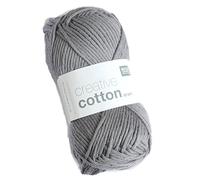 Rico Design 50 g Creative Cotton Aran Garn 85 m Lauflänge/Knäuel (Fb. 28 mausgrau)