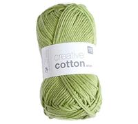 Rico Design 50 g Creative Cotton Aran Häkelgarn Baumwolle 85 m Lauflänge/Knäuel (Fb. 41 pistazie)
