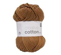 Rico Design 50 g Häkelgarn Creative Cotton Aran Fb. 57 zimt, Baumwolle, 85 m Lauflänge