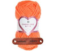 Rico Design 50g CREATIVE CHENILLOVE NEON Premium Wolle ultraweiches Chenillegarn in leuchtenden Neonfarben für Stricken & Häkeln mit mySearose Label