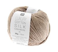 Rico Design 50g Luxury Cotton Silk Cashmere dk - Farbe 02 - staub - das Garn begeistert mit seinem gleichmäßigen Maschenbild