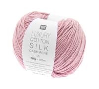 Rico Design 50g Luxury Cotton Silk Cashmere dk - Farbe 03 - orchidee - das Garn begeistert mit seinem gleichmäßigen Maschenbild