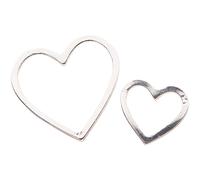 Rico Design Anhänger Herzen silber 2 Stück