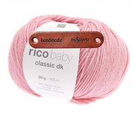 Rico Design BABY CLASSIC DK BONBONROSA Premium Wolle 50g superweich pflegeleicht für Babykleidung Kinderkleidung Mützen und Accessoires mit mySearose Label