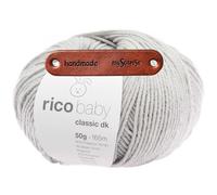 Rico Design BABY CLASSIC DK HELLGRAU Premium Wolle 50g superweich pflegeleicht für Babykleidung Kinderkleidung Mützen und Accessoires mit mySearose Label
