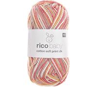 Rico Design Baby Cotton Soft Print dk azalee-gelb (032), Babywolle mehrfarbig zum Stricken und Häkeln