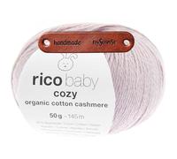 Rico Design BABY COZY ORGANIC COTTON CASHMERE FLIEDER Premium Wolle 50g für kuschelige Babymode edle Strickideen und zeitlose Lieblingsstücke mit mySearose Label