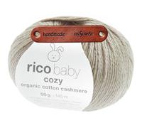 Rico Design BABY COZY ORGANIC COTTON CASHMERE GREIGE Premium Wolle 50g für kuschelige Babymode edle Strickideen und zeitlose Lieblingsstücke mit mySearose Label