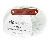 Rico Design BABY COZY ORGANIC COTTON CASHMERE MINT Premium Wolle 50g für kuschelige Babymode edle Strickideen und zeitlose Lieblingsstücke mit mySearose Label