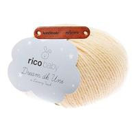 Rico Design BABY DREAM DK UNI CREME Premium Wolle 50g Weiches Babygarn für Babykleidung Babyaccessoires und Decken in soften pudrigen Farben mit mySearose Label