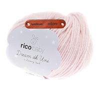 Rico Design BABY DREAM DK UNI ROSA Premium Wolle 50g Weiches Babygarn für Babykleidung Babyaccessoires und Decken in soften pudrigen Farben mit mySearose Label