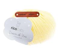 Rico Design BABY DREAM DK UNI VANILLE Premium Wolle 50g Weiches Babygarn für Babykleidung Babyaccessoires und Decken in soften pudrigen Farben mit mySearose Label