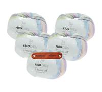Rico Design BABY DREAM LUXURY TOUCH DK PASTELL-MIX Premium Wolle 5 x 50g für weiche Babymode kreative Farbspiele und liebevolle Handarbeiten mit mySearose Label