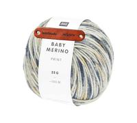 Rico Design BABY MERINO PRINT 12 Marine Vanille Premium Wolle 25g Bunte Farbverläufe für niedliche Babymode Accessoires und kreative Geschenkideen mit mySearose Label