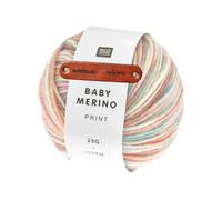 Rico Design BABY MERINO PRINT 18 Sommer Premium Wolle 25g Bunte Farbverläufe für niedliche Babymode Accessoires und kreative Geschenkideen mit mySearose Label