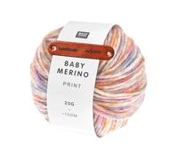 Rico Design BABY MERINO PRINT 19 Blumen Premium Wolle 25g Bunte Farbverläufe für niedliche Babymode Accessoires und kreative Geschenkideen mit mySearose Label